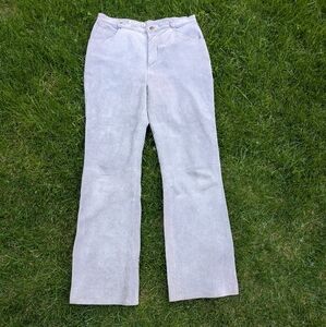 A.M.I. Women’s Suede Leather Pants Size 10 Blue